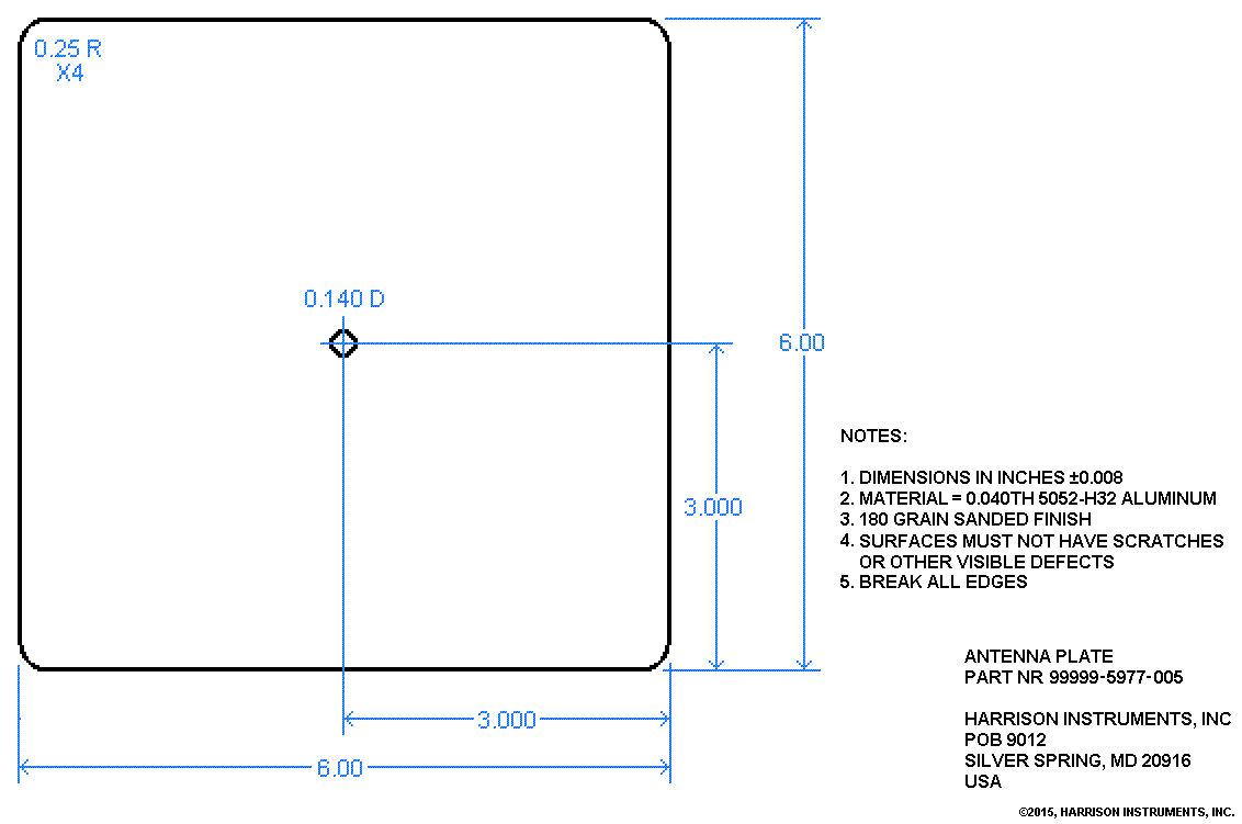 99999-5977-005 Antenna Plate