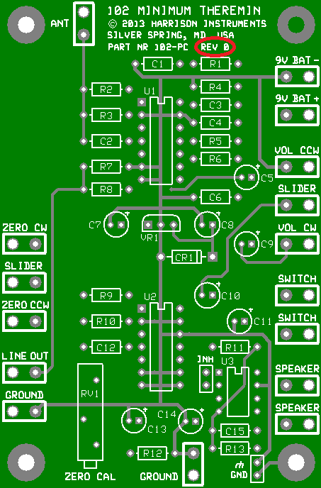 102 Minimum Theremin REV. 0 PCB